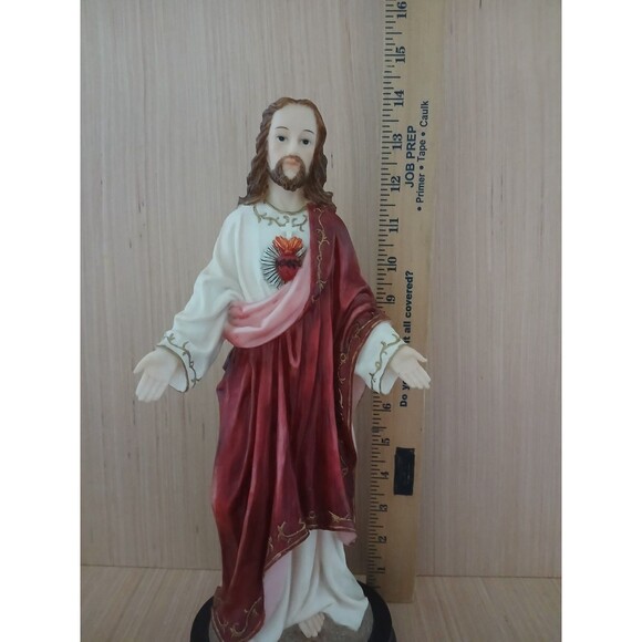Sacred Heart of Jesus Resin Statue Florentine Collection 13.75" Heavy Duty - Picture 12 of 16